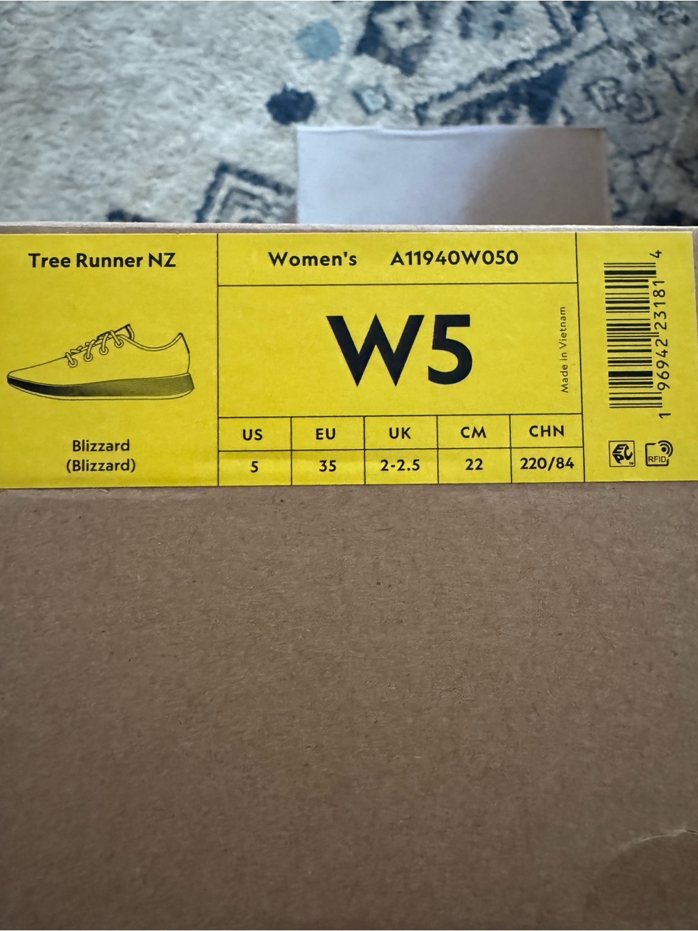 NWT Allbirds Tree Runner NZ Blizzard White Sneakers Women's Size 5 W5 - Picture 6 of 6